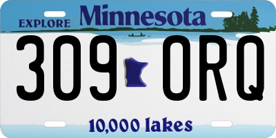 MN license plate 309ORQ