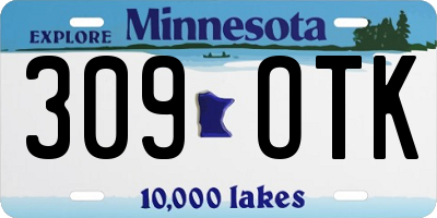 MN license plate 309OTK