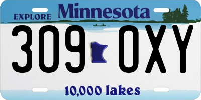 MN license plate 309OXY