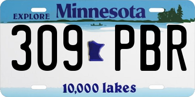 MN license plate 309PBR