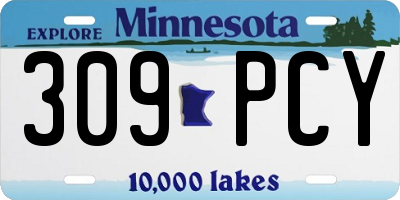 MN license plate 309PCY