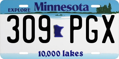 MN license plate 309PGX