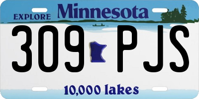 MN license plate 309PJS