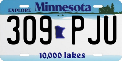 MN license plate 309PJU