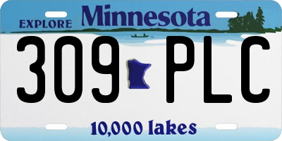 MN license plate 309PLC