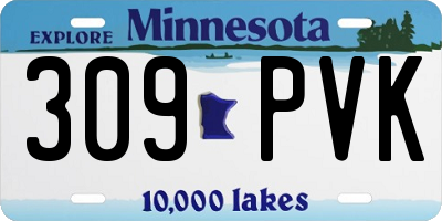 MN license plate 309PVK