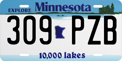 MN license plate 309PZB