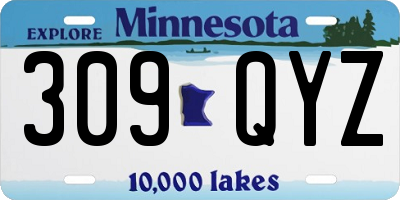 MN license plate 309QYZ