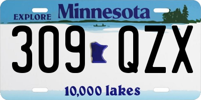 MN license plate 309QZX