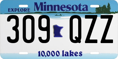 MN license plate 309QZZ