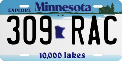 MN license plate 309RAC