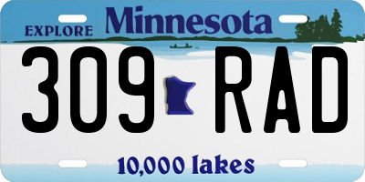MN license plate 309RAD
