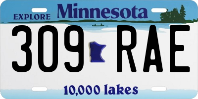 MN license plate 309RAE