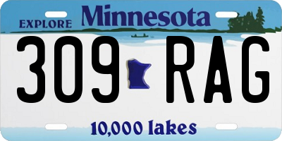 MN license plate 309RAG