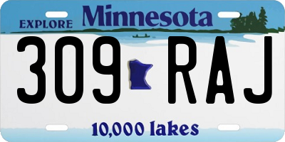 MN license plate 309RAJ