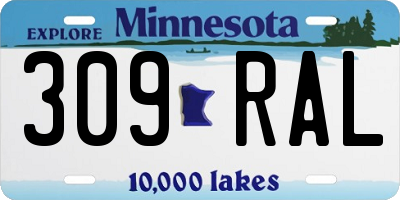 MN license plate 309RAL