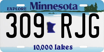 MN license plate 309RJG