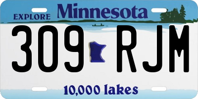 MN license plate 309RJM