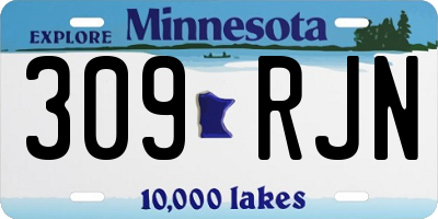 MN license plate 309RJN