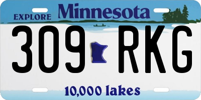 MN license plate 309RKG