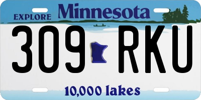 MN license plate 309RKU