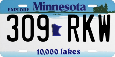 MN license plate 309RKW