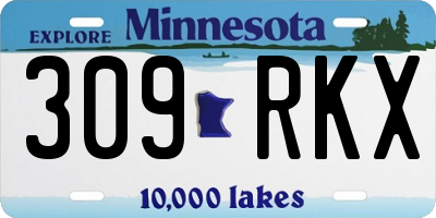 MN license plate 309RKX
