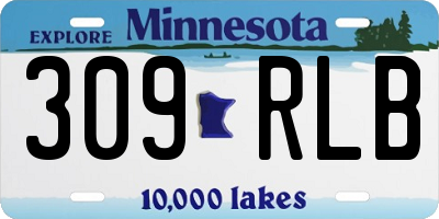MN license plate 309RLB