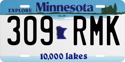 MN license plate 309RMK