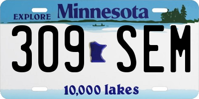 MN license plate 309SEM