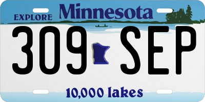 MN license plate 309SEP