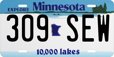 MN license plate 309SEW