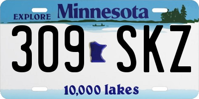 MN license plate 309SKZ