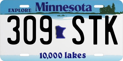 MN license plate 309STK