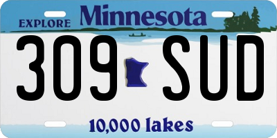 MN license plate 309SUD
