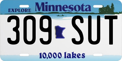 MN license plate 309SUT