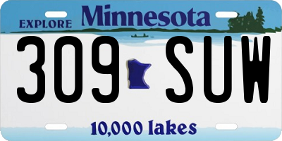 MN license plate 309SUW