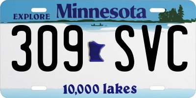 MN license plate 309SVC