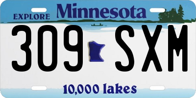 MN license plate 309SXM