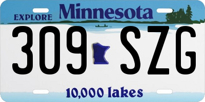 MN license plate 309SZG