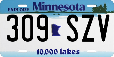 MN license plate 309SZV