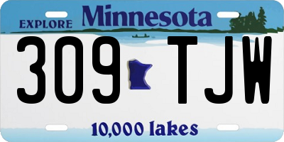 MN license plate 309TJW