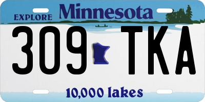 MN license plate 309TKA