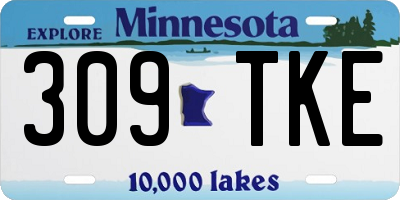 MN license plate 309TKE