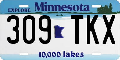 MN license plate 309TKX