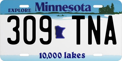 MN license plate 309TNA