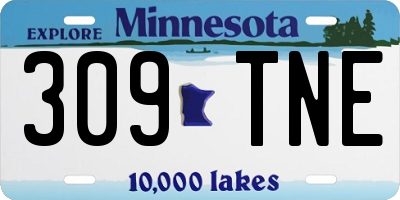 MN license plate 309TNE