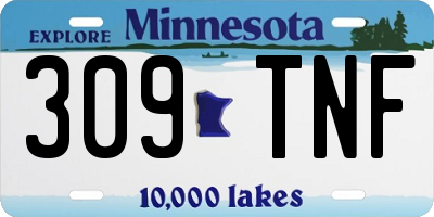 MN license plate 309TNF