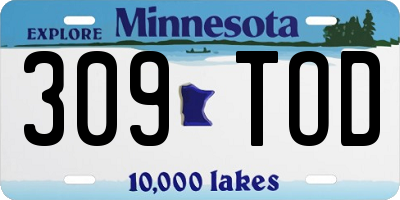 MN license plate 309TOD