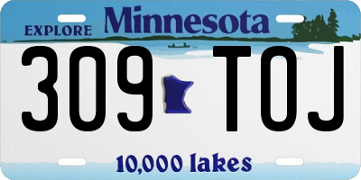 MN license plate 309TOJ